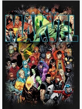 NEW Marvel Comic Black Crew Short Sleeve Soft Cotton Graphic Tee Sz M